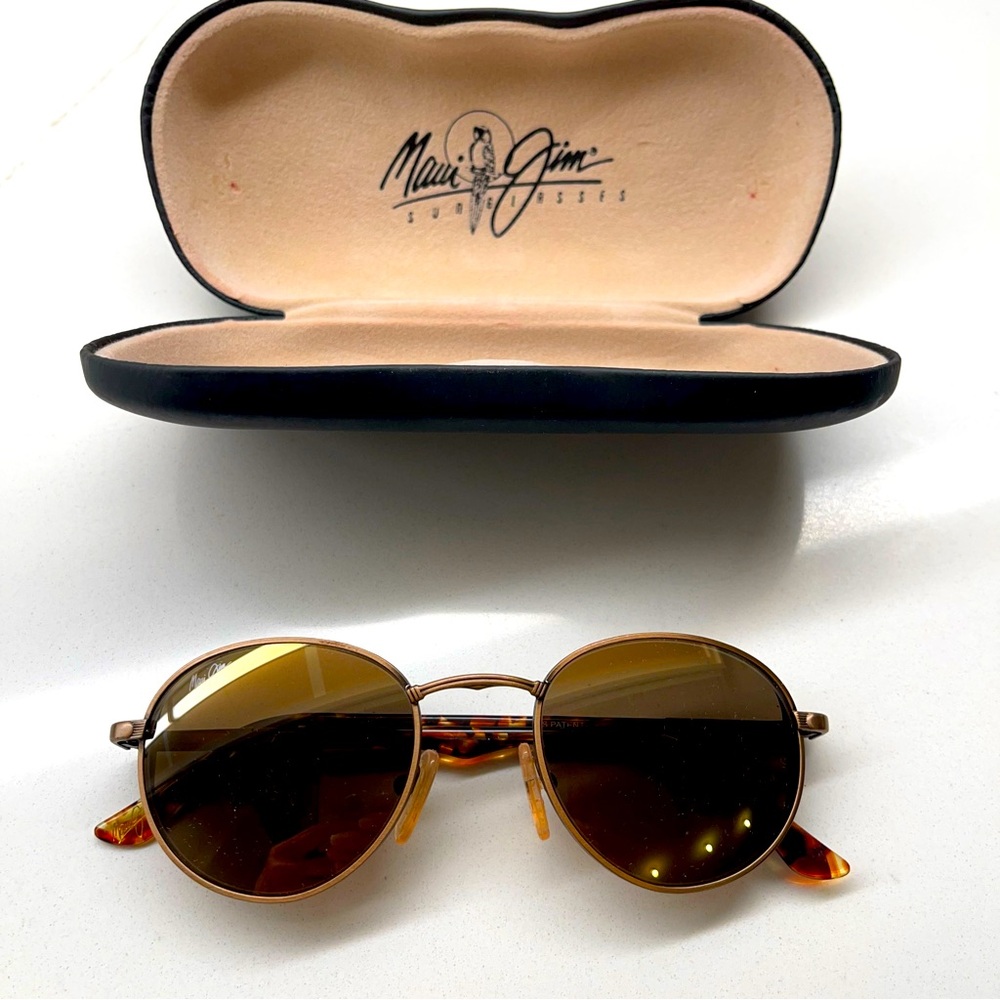 Rare Maui Jim Copper and tortoise framed polarized sunglasses